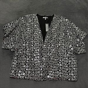 NEW Plus Size Women’s Stylish Silver Sequin Black Blazer